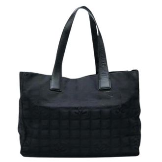 Chanel Pre-owned Tote Bags, female, Black, Size: ONE SIZE Pre-owned Vintage Nylon Tote Bag