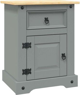 vidaXL Bedside Cabinet Mexican Pine Corona Range Grey 53x39x67 cm vidaXL