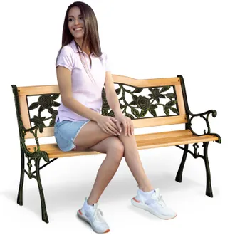OEM Banco De Parque Con Respaldo 123,5 X 74 X 48 Cm Gardi Rose Sofotel
