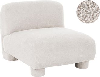 Beliani Sill&oacute;n Modular De Perfil Bajo 1 Plaza Secci&oacute;n De Asiento De Boucl&eacute; Sin Reposabrazos Blanco Crema Mjalbi