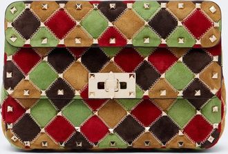 Valentino Garavani Rockstud Small suede shoulder bag
