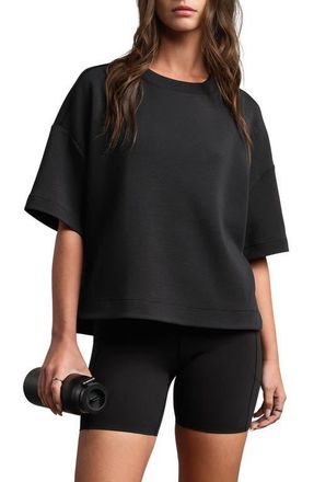 Rhone DreamGlow Relaxed Fit T-Shirt in Pure Black Heather at Nordstrom, Size X-Large