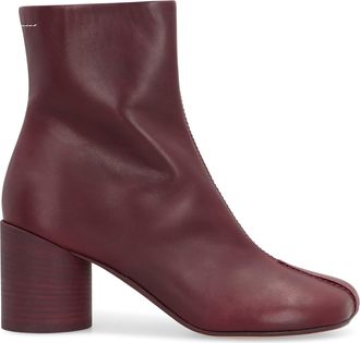 Maison Margiela anatomic Burgundy Leather Ankle Boots