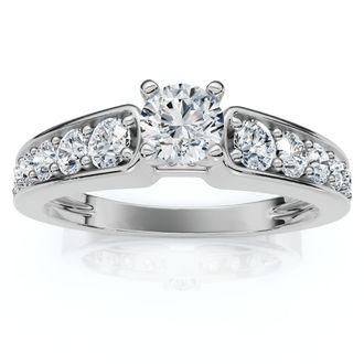 Pompeii3 1 ct Diamond Engagement Ring 14K White Gold Channel Set