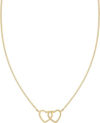 Bony Levy 14K Gold Interlocking Heart Pendant Necklace in 14Ky at Nordstrom Rack, Size 18