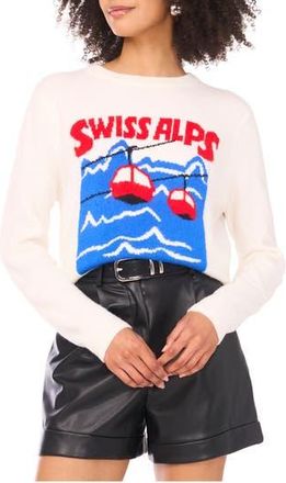 Vince Camuto Les Alpes Crewneck Sweater in Antique White at Nordstrom Rack, Size X-Large P