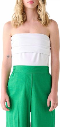 Dex Clothing Ruched Bandeau Top - Plus In White