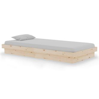 Berkfield Home Bed Frame Solid Wood 90x190 cm Single in Light Tan