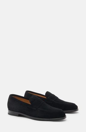 Scarosso Stefano Loafers in Black - Suede at Nordstrom, Size 41.5