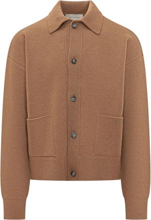 Ami Brown Shirt Collar Cardigan