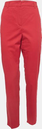 Max Mara Red Gabardine Regular Fit Trousers