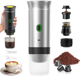 OEM Cafetera Port&aacute;til De Viaje, Cafetera Port&aacute;til 3 En 1 Con Calentamiento R&aacute;pido, 12 V, Calentamiento R&aacute;pido, Compatible Con C&aacute;psulas Peque&ntilde;as Y Grandes 