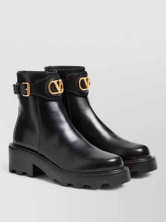 Valentino boot vlogo ankle round toe chunky sole