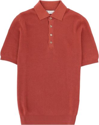 Brunello Cucinelli Red Shirt Collar Polo
