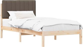 vidaXL Estructura De Cama Con Cabecera Tapizada Taup&eacute; 90 X 190 Cm Vidaxl