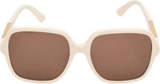 Gucci Pre-owned Gg 1189Sa Oversized Zonnebrillen - Dames - Vintage Accessoires - Beige - ONE Size - Vintage
