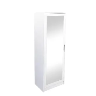 ebuy24 Armadio Scarpiera Con Specchio Mobile Alto Bianco In Legno Porta Scarpe