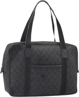 Gucci Pre-owned Tote Bags, female, Black, Size: ONE SIZE Pre-owned Canvas Tote Bag