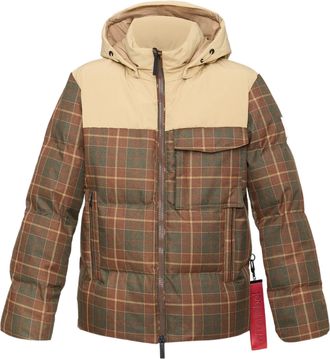 Afterlabel Padded Checkered Beige Yoke Jacket