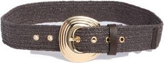 Vince Camuto Stretchy Straw Layered Buckle Belt in Espresso at Nordstrom Rack, Size Large/x-Large