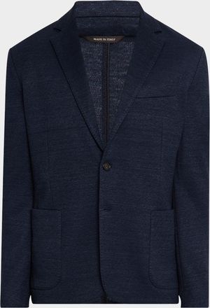 Loro Piana Mens Linen and Wool Pique Single-Breasted Sport Coat