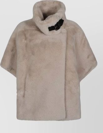Pinko faux fur short sleeve coat
