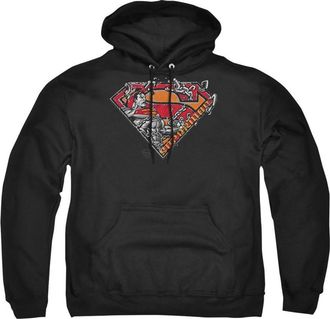 Gildan Superman Breaking Chain Logo Adult Pull Over Hoodie / Hooded Sweatshirt