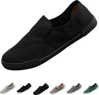 Generic Mens Classic Canvas Shoes Soft and Comfortable Flat Low Trainers Hands-Free Slip-On Running Shoes Breathable Comfortable Walking Shoes Outdoor Casual 