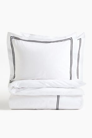 H&M Doppel-/Kingsize-Bettw&auml;sche aus Baumwollperkal - White