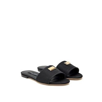Dolce & Gabbana Jacquard Logo Slide - Black