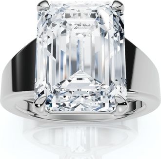 Pompeii3 Certified 6Ct Emerald Cut Stephanie Diamond Engagement Ring 14k Gold Lab Grown