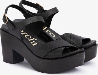 Pedro Garcia Sandal clog in black cervo with wood wedge | Darby | Spring Summer 26 | PEDRO GARCIA