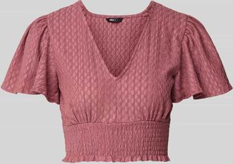Only Regular Fit Crop Top mit Strukturmuster Modell HANNAH in Rostrot, Gr&ouml;&szlig;e XL
