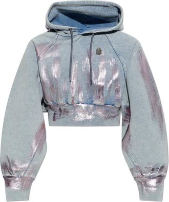 A Bathing Ape Hooded Sweatshirt - Dames - Hoodies - Blauw - XS - Denim - Hoodies & sweatvesten