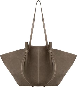Yuzefi Mochi Suede Taupe Tas - Dames - Shoppers - Grijs - ONE Size - Tassen