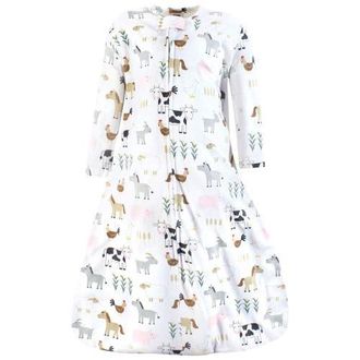Hudson Baby Long-Sleeve Cotton Jersey Sleeping Bag in Cute Farm at Nordstrom