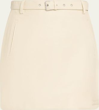 Marni Side Stripe Leather Mini Skirt