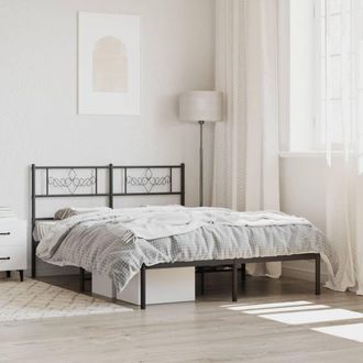 vidaXL Vidaxl - Estructura Cama Sin Colch&oacute;n Con Cabecero Metal Negro 120x190 Cm