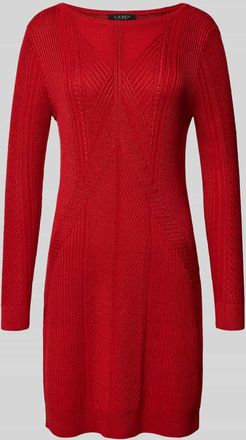 Lauren Ralph Lauren Strickkleid mit Rundhalsausschnitt Modell NISHAN in Rot, Größe XS