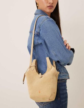 Polo Ralph Lauren Polo play - Borsa in 100% pelle scamosciata &eacute;cru-Biondo