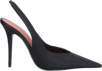 Amina Muaddi Black Anok 105 Silk Pointed Stiletto Pumps