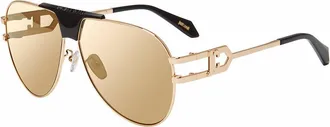 Just Cavalli Gold Mirror Pilot Unisex Sunglasses SJC095 300G 62