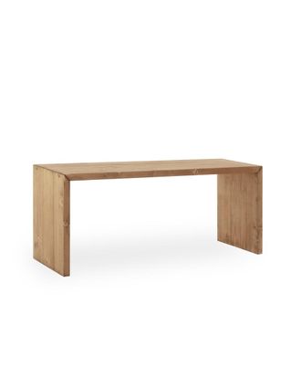Deco Wood Mesa de centro de madera maciza en tono envejecido de 109,4x59x35cm