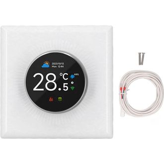 OEM Termostato Inteligente Wifi Crezuo, Controlador De Temperatura Programable Semanalmente Para Calefacci&oacute;n El&eacute;ctrica, Bot&oacute;n De 16 A, Control Por Voz A T