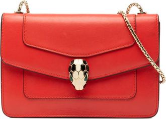 Bulgari Pre-owned Bvlgari Mini Calfskin Serpenti Forever Clutch with Chain DP A15 38662