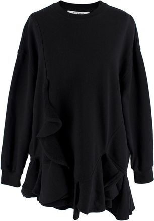 Givenchy Black Ruffled Crewneck Sweatshirt Size XS