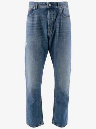 Valentino DENIM PANTS WITH SIGNATURE EMBOSSED VLOGO