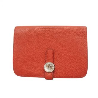Herm&egrave;s Rouge Vif Togo Leather Wallet (Bi-Fold) (Pre-Owned)