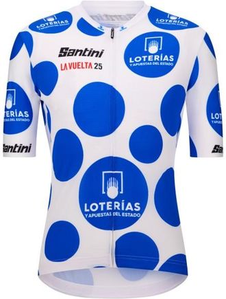 Santini La Vuelta Polka Dot Jersey Velotrikot für Herren | blau