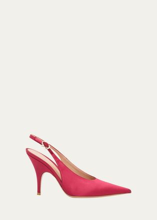 Gianvito Rossi 95mm Sofia Crepe Satin Slingback Pumps